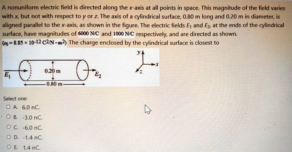 SOLVED A nonuniform electric field is directed along the Xaxis at all