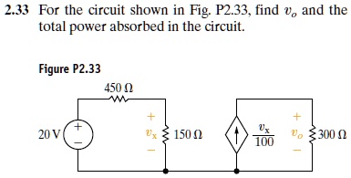 SOLVED: 2.33 For the circuit shown in Fig.P2.33.find and the total ...