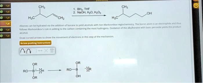 Solved: 1 Pt 1 Pt 1 Pt 1 Pt 1 Pt 1 Pt Ch3 1. Bh3, Thf 2. Naoh, H₂o 