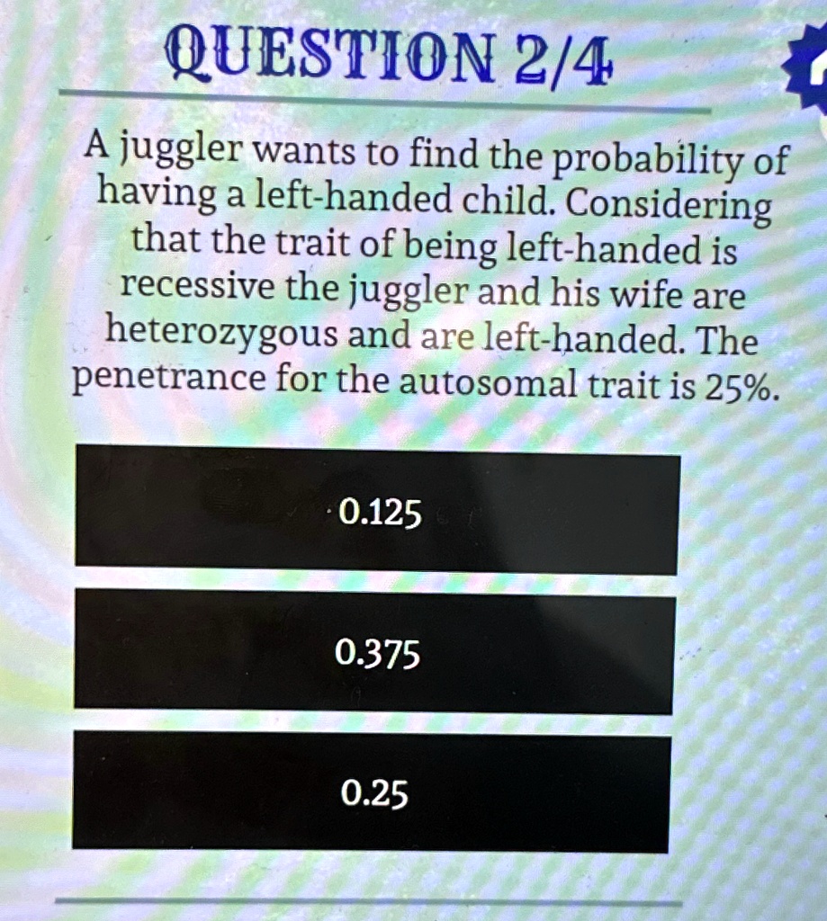 SOLVED QUESTION (2)/(4) A juggler wants to find the probability of