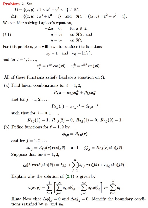 Solved Problem 2 Set 9 R U 1 R 47 4 A R 8521 I U 2 42 1 And 0f2 2 9 22 V2 4 We Consicler Solving Laplace Equation 4u 0 For