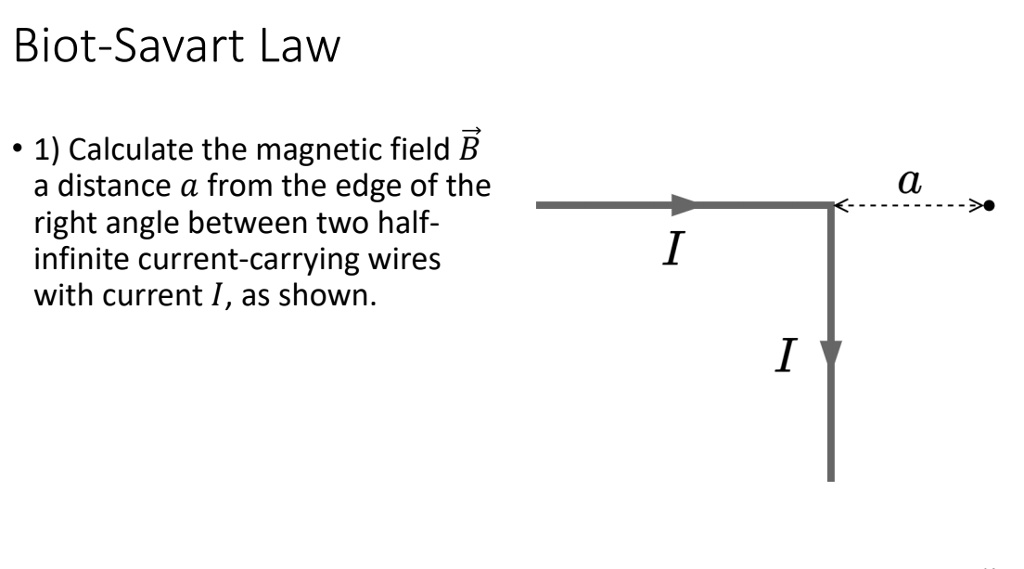 Solved Biot Savart Law 1 Calculate The Magnetic Field B A Distance A From The Edge Of The 