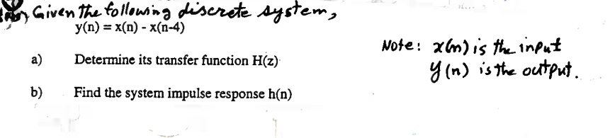 Solved Y N X N X N 4 Note X M Is The Input And Y N Is The Output A Determine Its