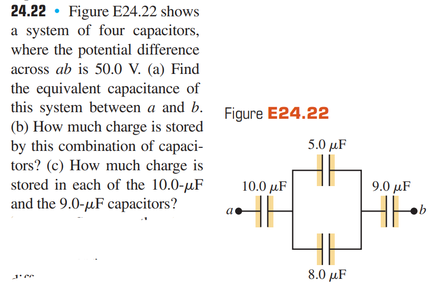 SOLVED: 24.22 Figure E24.22 Shows A System Of Four Capacitors, Where ...