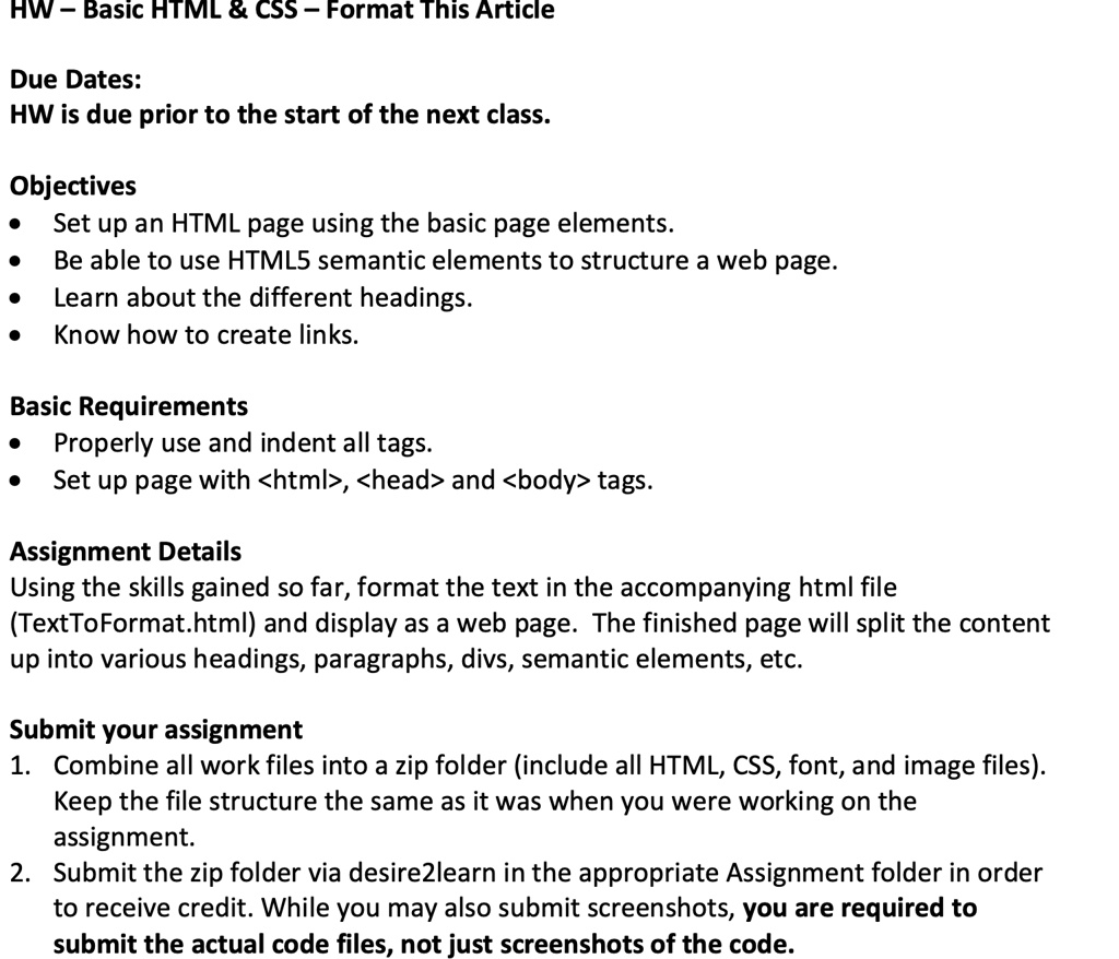 Texts: CS 300: Client Side Web Development Basic HTML CSS - Format This ...