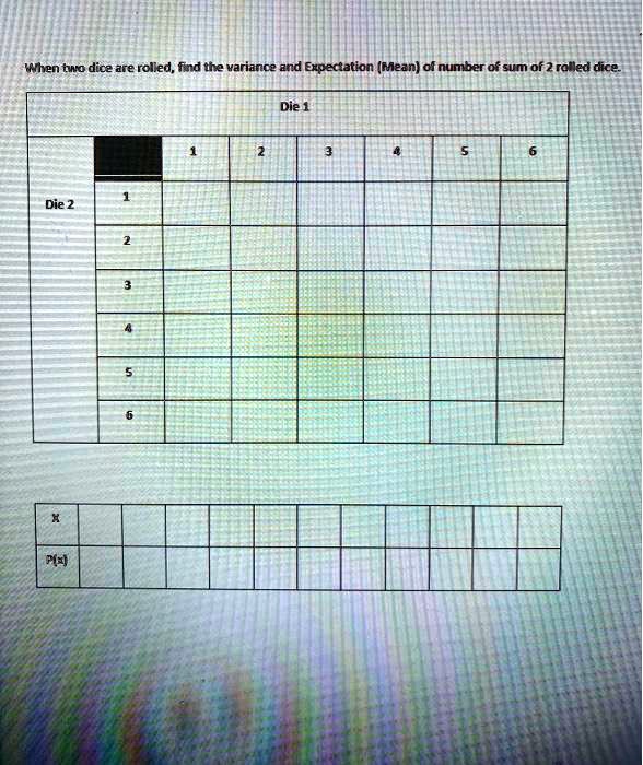 SOLVED When two dice are rolled, find the variance and standard