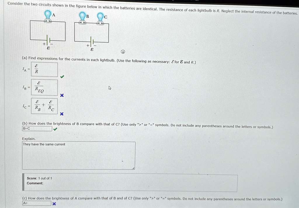 Consider the two circuits shown in the figure below in which the ...