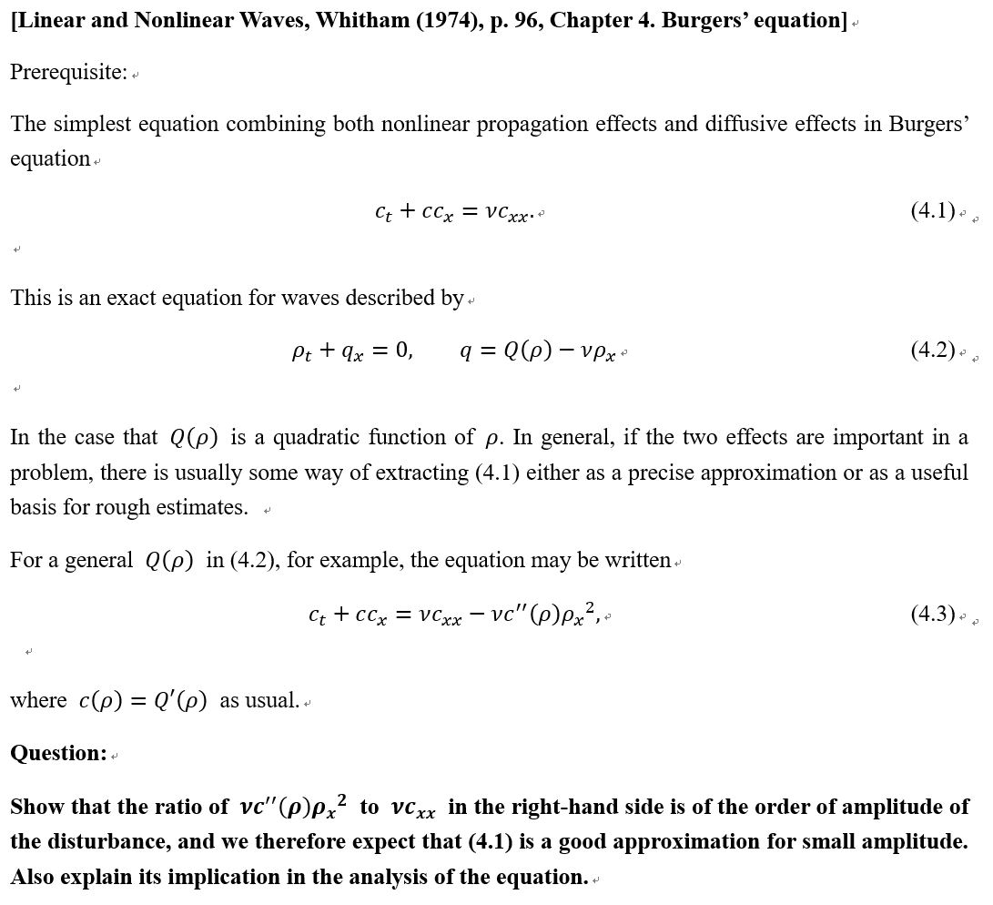 SOLVED: [Linear and Nonlinear Waves, Whitham (1974), p. 96, Chapter 4 ...