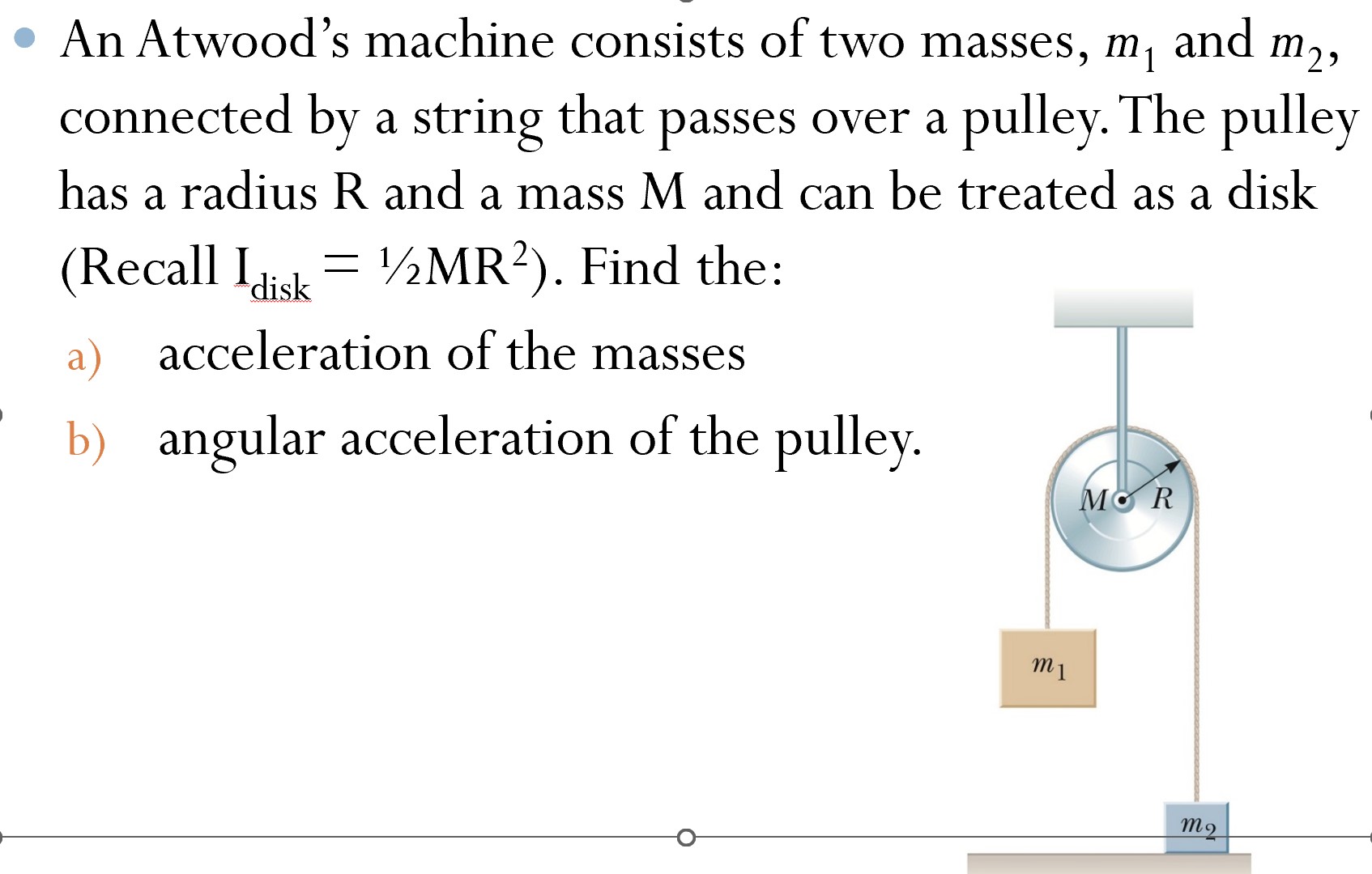 SOLVED: An Atwood's Machine Consists Of Two Masses, M1 And M2 ...