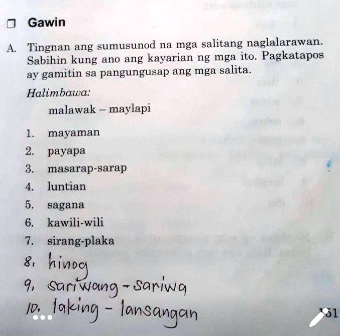 SOLVED: Gawain A. Halimbawa Malawak-maylapi Gawin Tingnan Ang Sumusunod ...