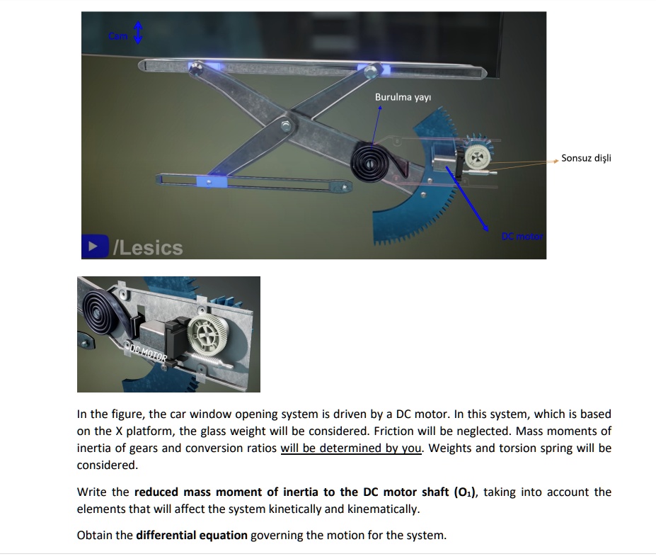 SOLVED: Title: Car Window Opening System Driven by a DC Motor In the ...
