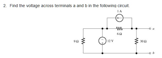 SOLVED: Find the voltage across terminals a and b in the following ...