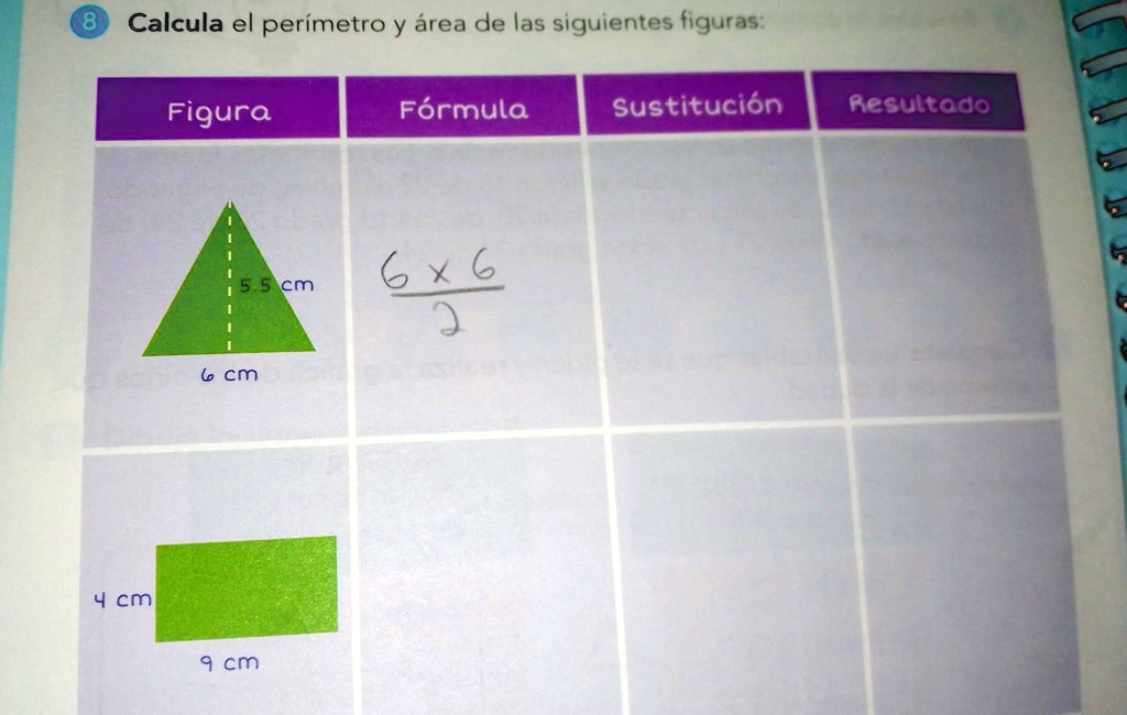 Solved: Cálcula El Perímetro Y área De Un Triángulo Y Un Rectángulo 