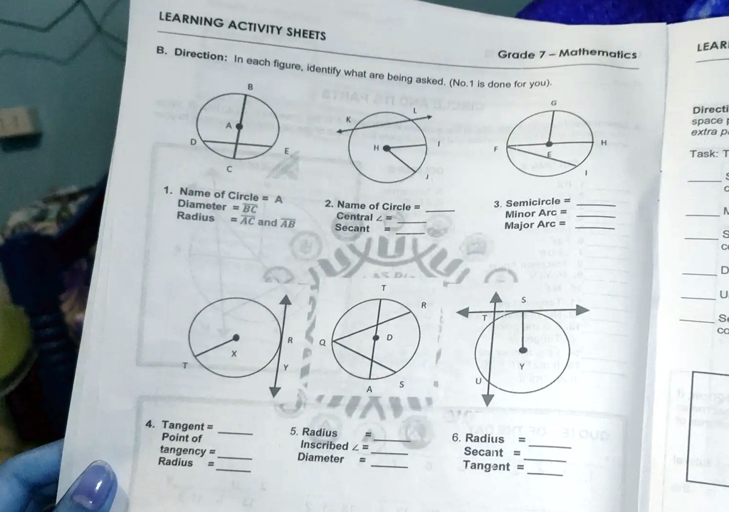 grade 7 mathematics lear learning activity sheets directlon in each ...
