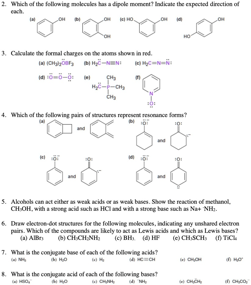 SOLVED: 'Which of the following molecules has a dipole moment? Indicate ...