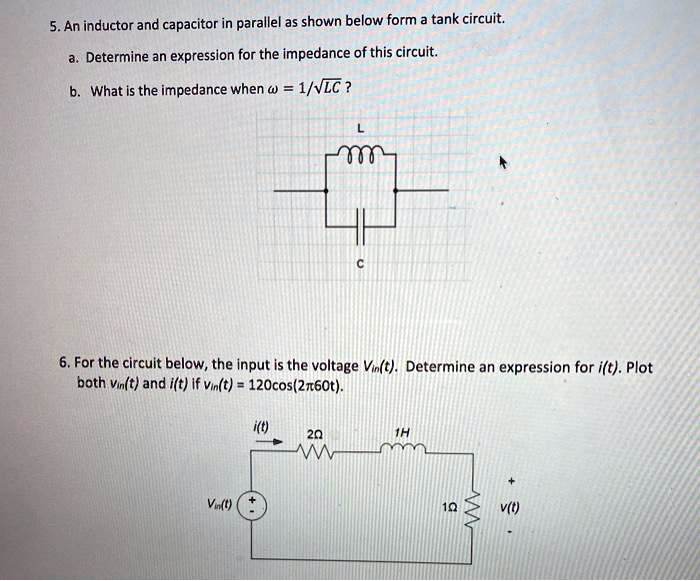 SOLVED 5.An inductor and capacitor in parallel as shown below form a