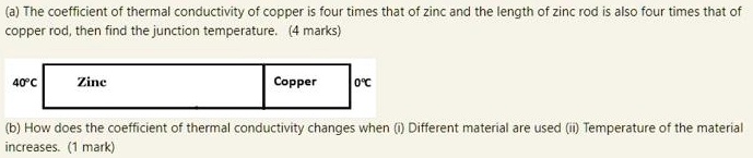 SOLVED: (a) The coefiicient of therma conductivity of copper four times ...