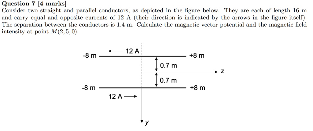 SOLVED: Question [4 marks] Consider two straight and parallel ...