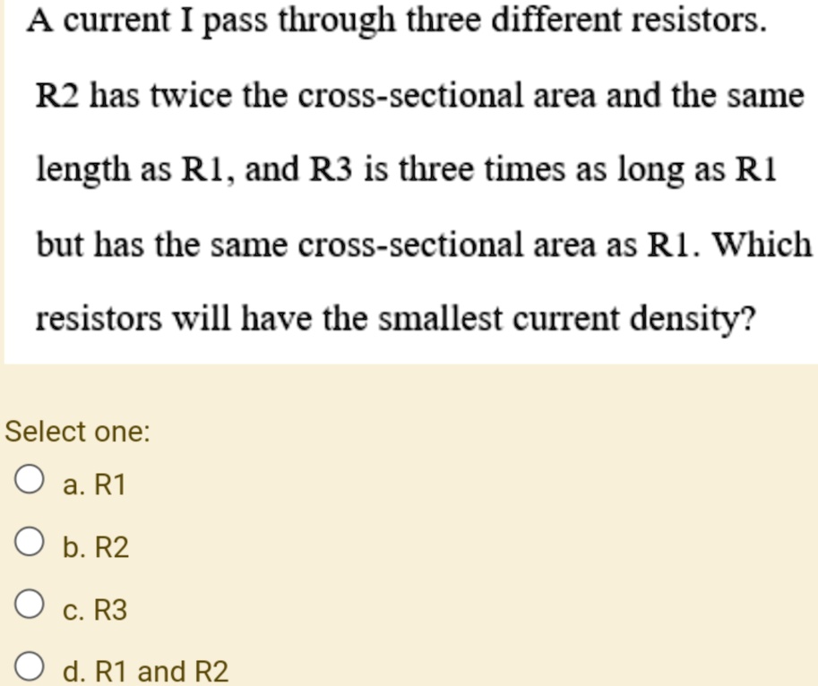 R1 R2 R3 Lengths SOLVED: A current I pass through three different resistors. R2 has ...