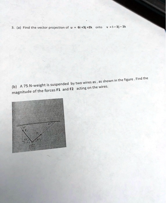 Solved A Find The Vector Projection Of 6i 312k Onto 21 2j 2k Shown In The Figure Find The 0140