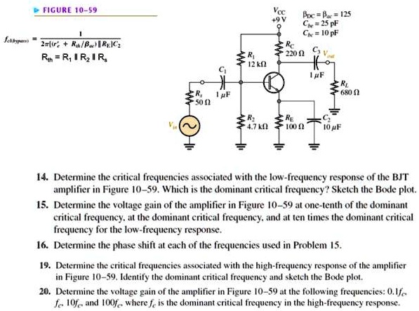 SOLVED: FIGURE 10-59 Vec +9V pc = 125 C = 25pF Coc = 10pF fbyp = 2(r ...