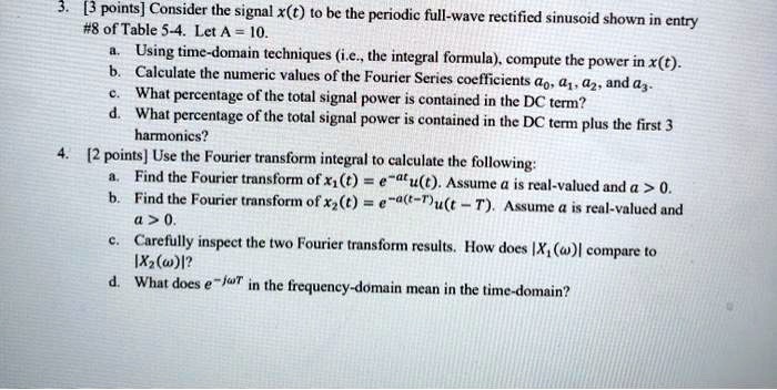 SOLVED: Consider the signal x(t) to be the periodic full-wave rectified ...