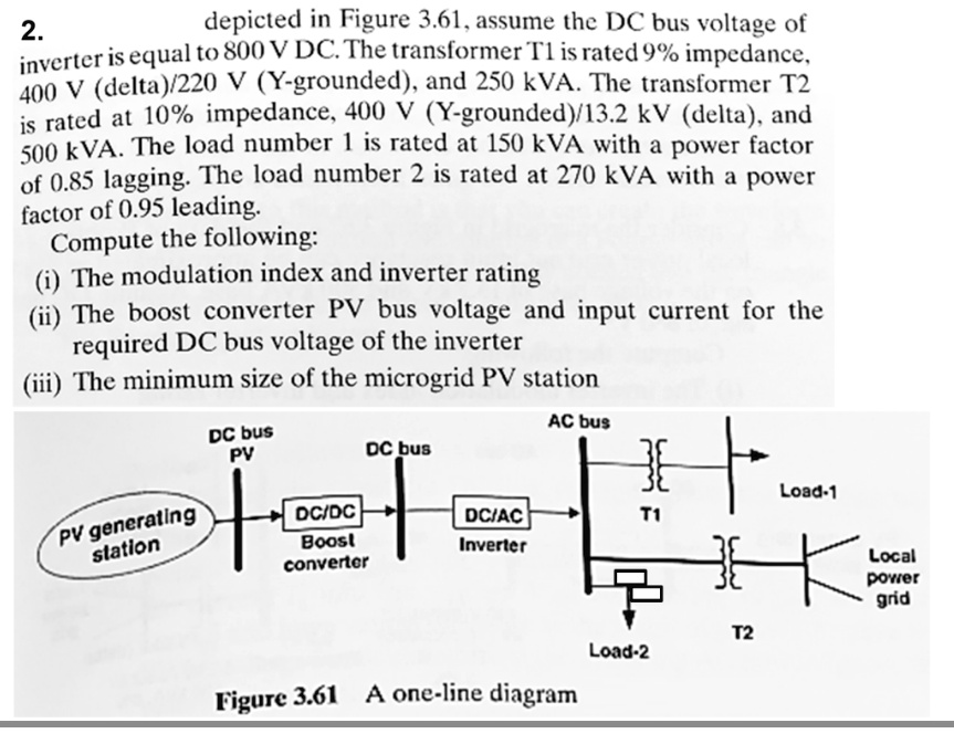 SOLVED: Texts: 2. Depicted in Figure 3.61, assume the DC bus voltage of ...