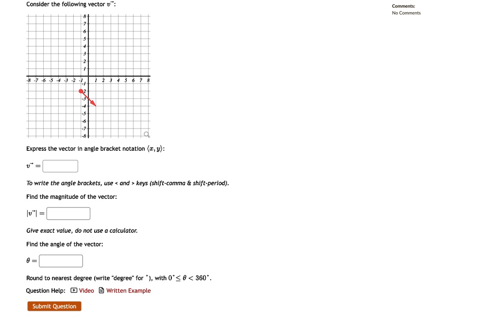 SOLVED Consider the following vector Comments No Comments Express the vector in angle