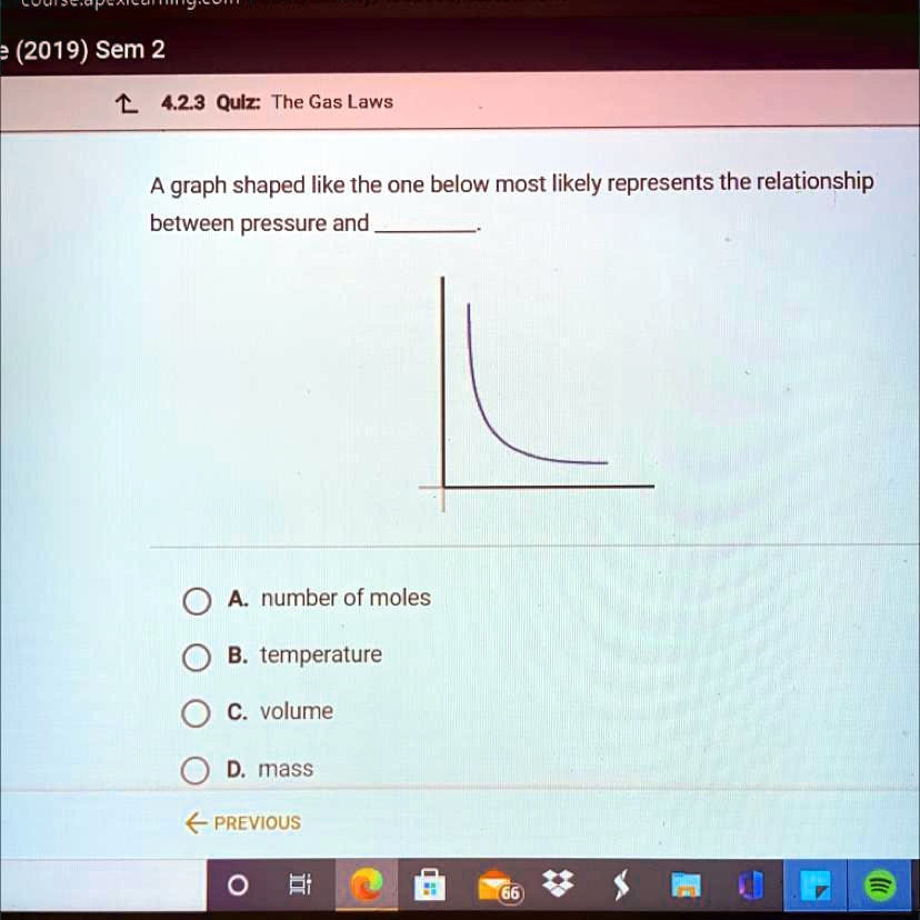 SOLVED 'A graph shaped like the one below most likely represents the