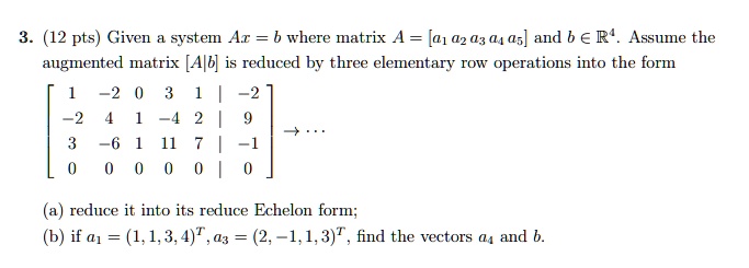3 12 pts given system az where matrix a a1 42 q3 04 a and b r assume ...