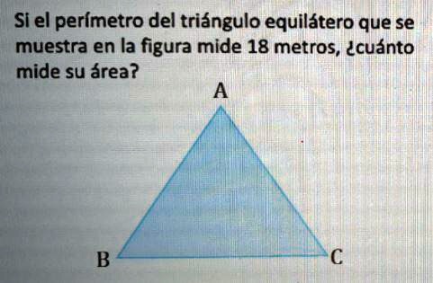 SOLVED: Si el perimetro del triangulo equilatero que se muestra en la ...