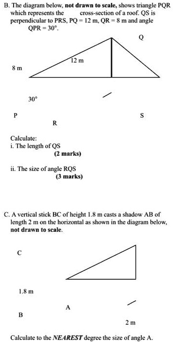 Solved 308. The diagram at right shows the shadow PQ that is