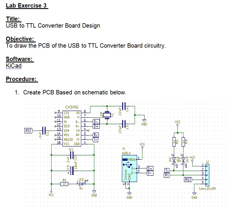 SOLVED: Lab Exercise 3 Title: USB To TTL Converter Board Design ...