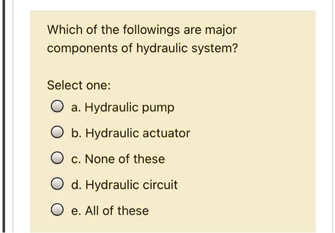 6 Basic Components Of A Hydraulic System