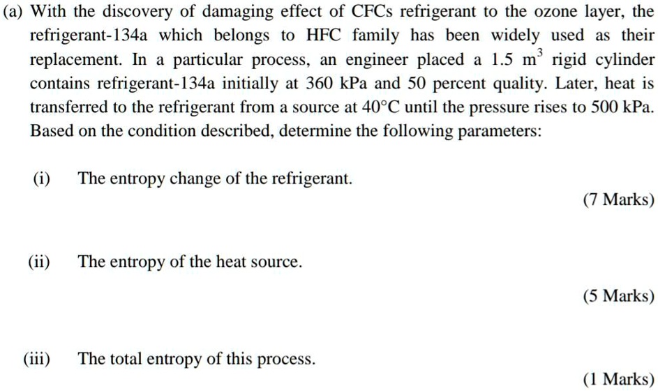 SOLVED (a) With the discovery of damaging effect of CFCs refrigerant