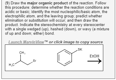 SOS! Draw the major organic product of the reaction. Follow this ...