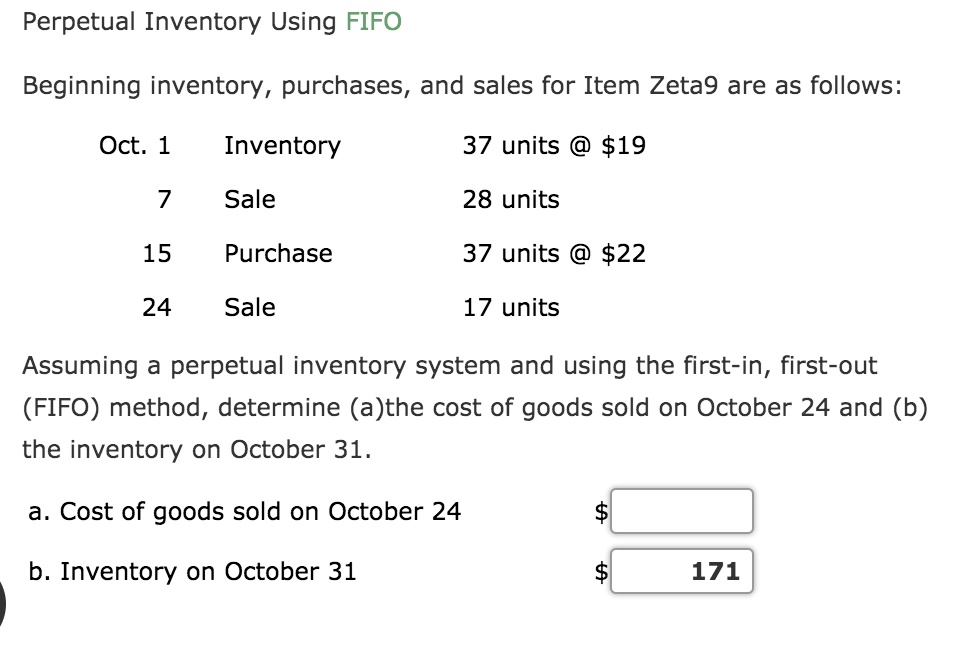 SOLVED: Perpetual Inventory Using FIFO Beginning Inventory, Purchases ...