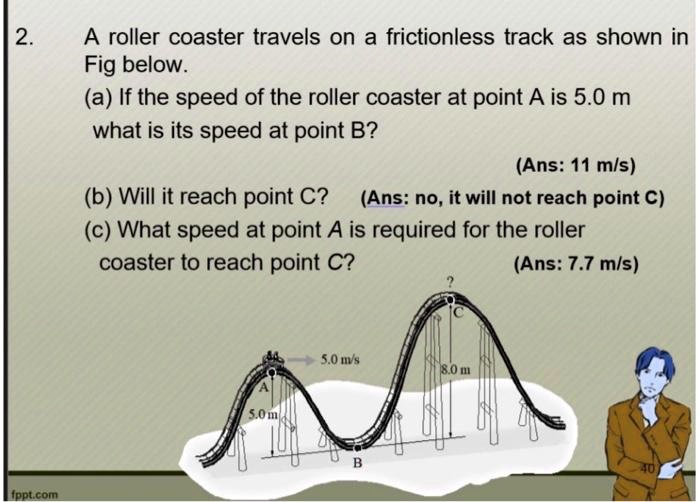 SOLVED: A Roller Coaster Travels On A Frictionless Track As Shown In ...