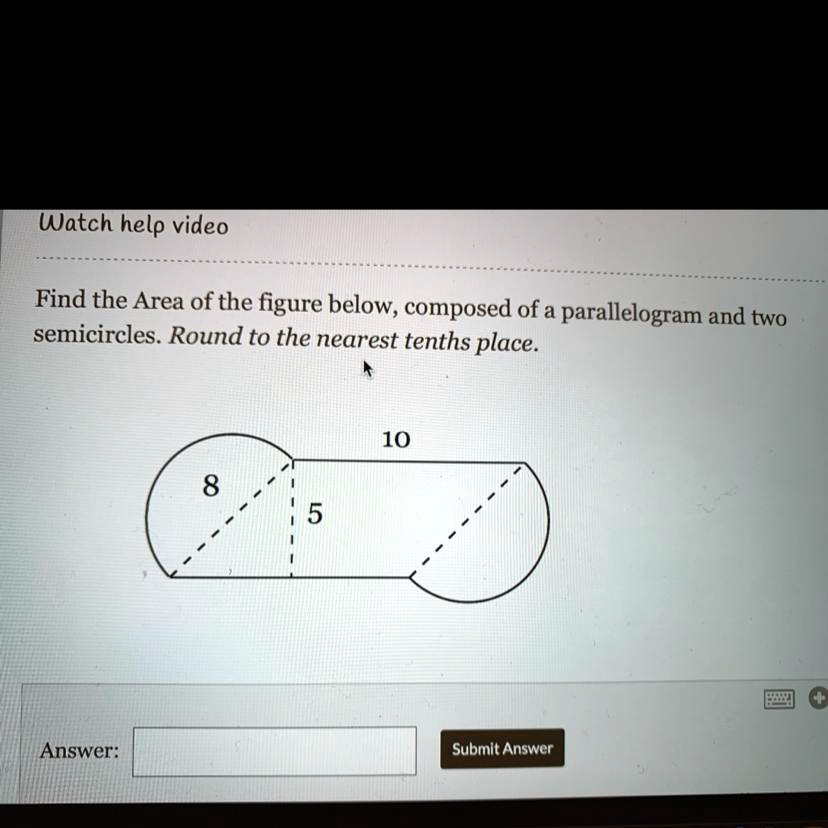 Find the area of the figure below composed of a...