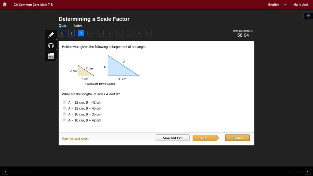 SOLVED Helene was given the following enlargement of a triangle. mc019