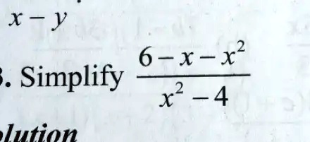 Simplify (6 - x - x^2)/(x^2 - 4)