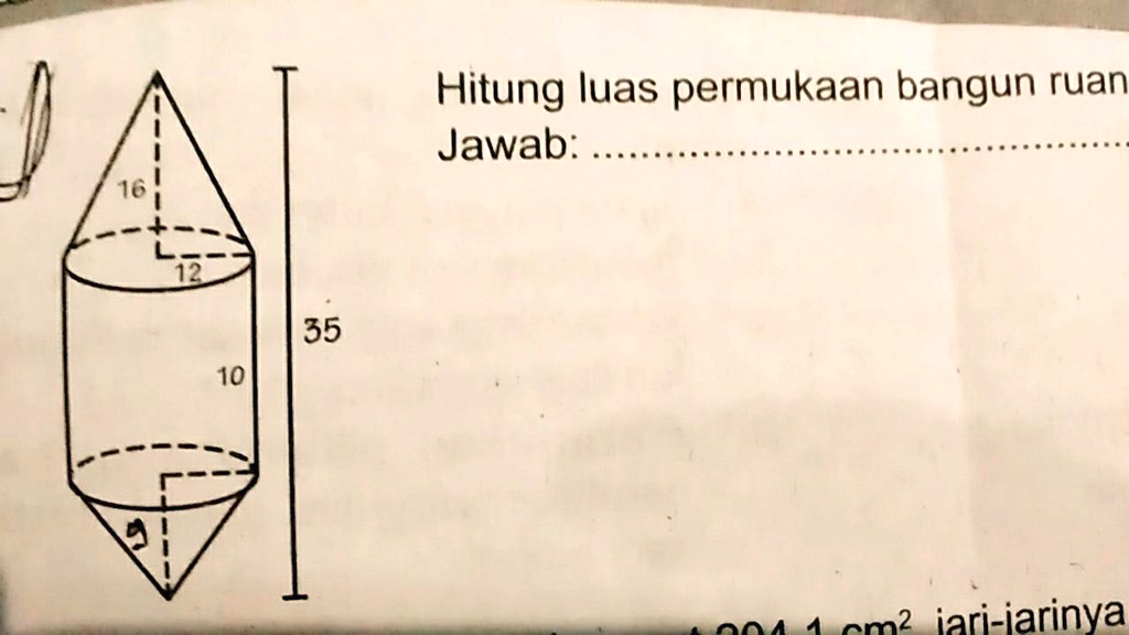 SOLVED: hitung luas permukaan bangun ruang pada gambar disamping ...