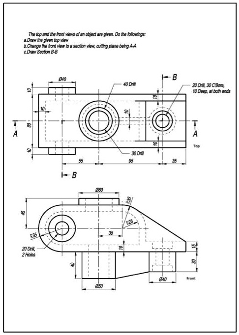 SOLVED: The top and the front iws of an obict are given Do the ...