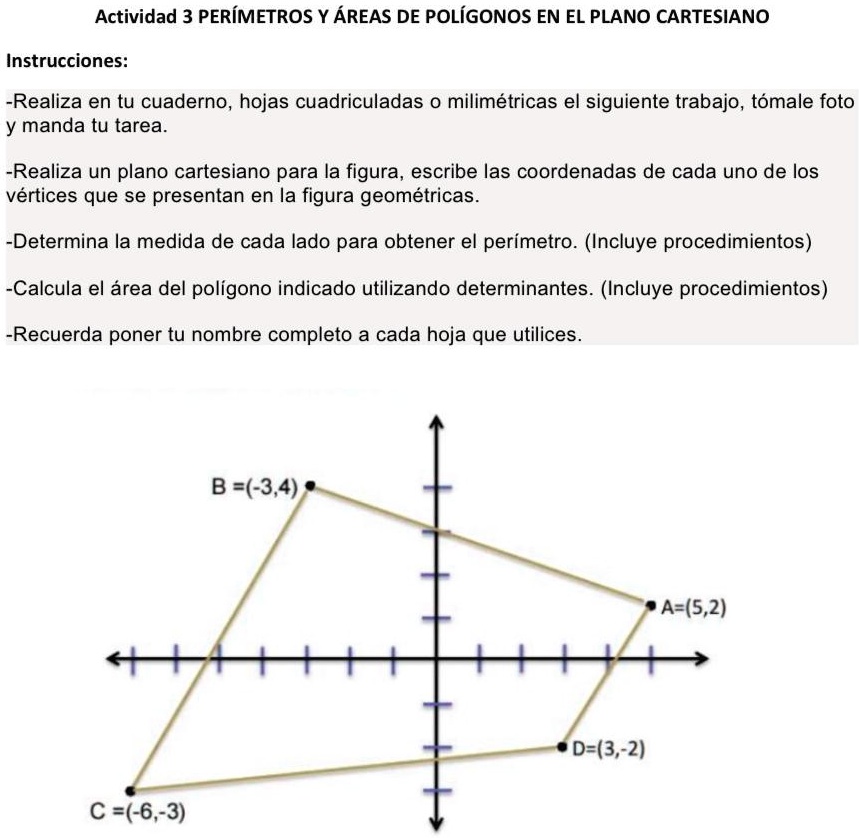 SOLVED determinar el area y perímetro con procedimiento Actividad PERIMETROS Y ÁREAS DE