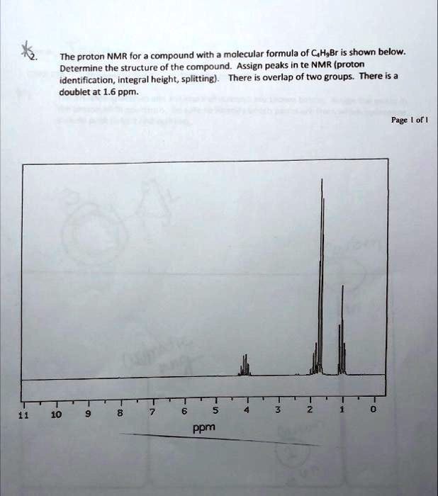 Solved The Proton Nmr For A Compound With A Molecular Formula Of Chgbr Is Shown Below 9373