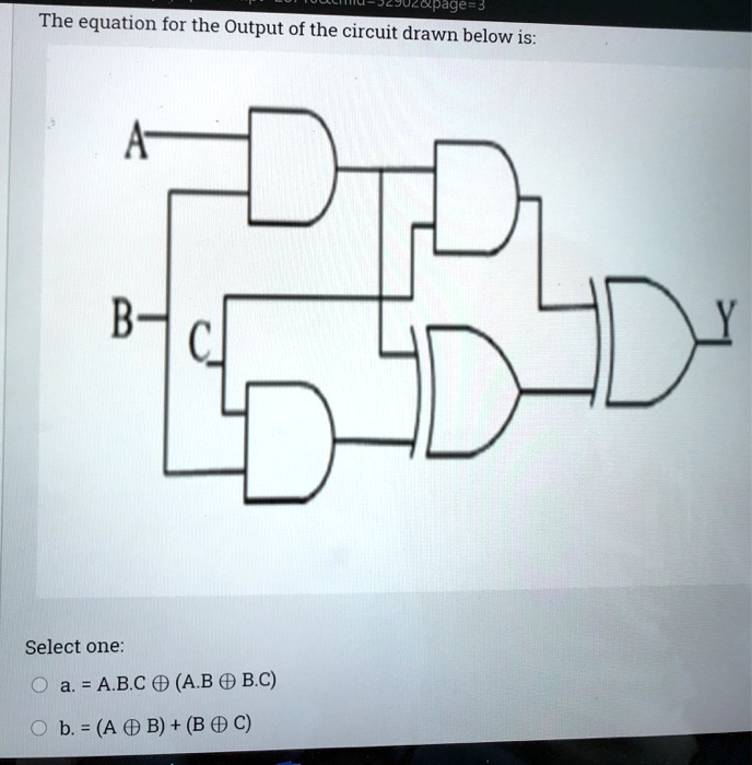 SOLVED: The Equation For The Output Of The Circuit Drawn Below Is: B ...