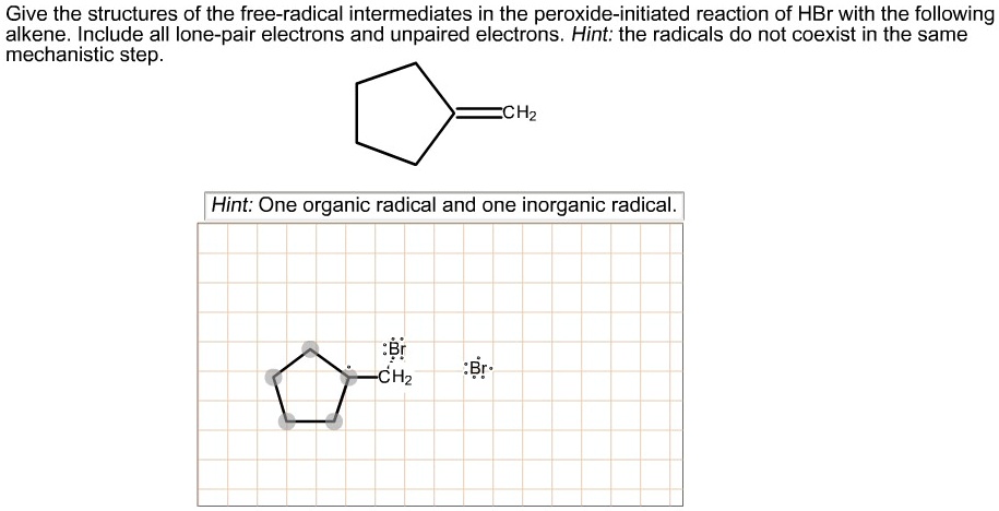 Give the structures of the free-radical intermediates in the peroxide ...