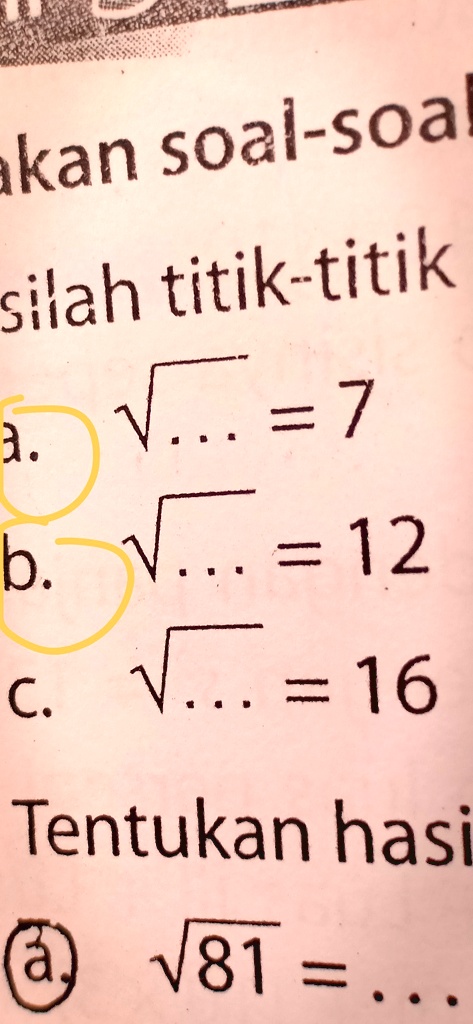 SOLVED: Menyelesaikan Operasi Hitung Akar Pangkat Dua Apa Jawabannya ...