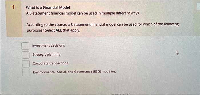 1 What Is A Financial Model A 3-statement Financial Model Can Be Used ...