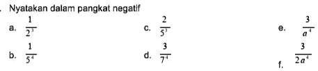 SOLVED: nyatakan dalam pangkat negatif Nyatakan dalam pangkat negatif 1 3